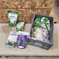 Crate of Various Grass Seed Some Open Bags