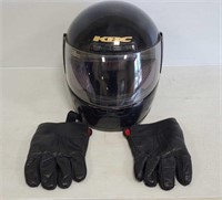 KBC TK200S Motorcycle Helmet + Gloves