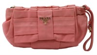 PRADA Tessuto Nylon Bow Wristlet