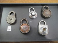 Tray of Old Padlocks