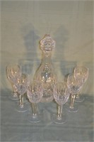 Waterford crystal decanter and 6 stems
