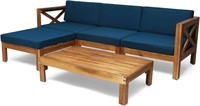 Outdoor Acacia Wood 5 Piece Sofa Set