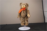 Antique Brown Teddy Bear with Red Bow