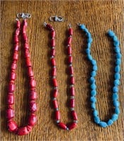 TURQUOISE AND RED NECKLACES