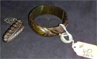 Bakelite Bracelet, ring and clip
