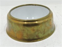 Brass & enamel railroad spittoon