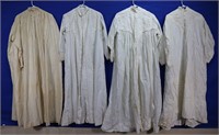 (4) Edwardian White Linen & Lace Nightgowns