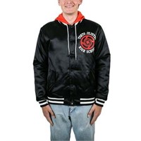 Anime-Jujutsu Kaisen Navy Satin Bomber Jacket-Medi