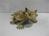 Signed Horned Toad Ceramic Art Scuplture See Info