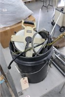Bucket w/ 200ft tape measure & Misc