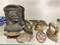 Cast Metal Bookends, Trivets, Flat Irons