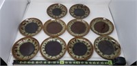 Brown Drip Glazed Stoneware Plates 7in