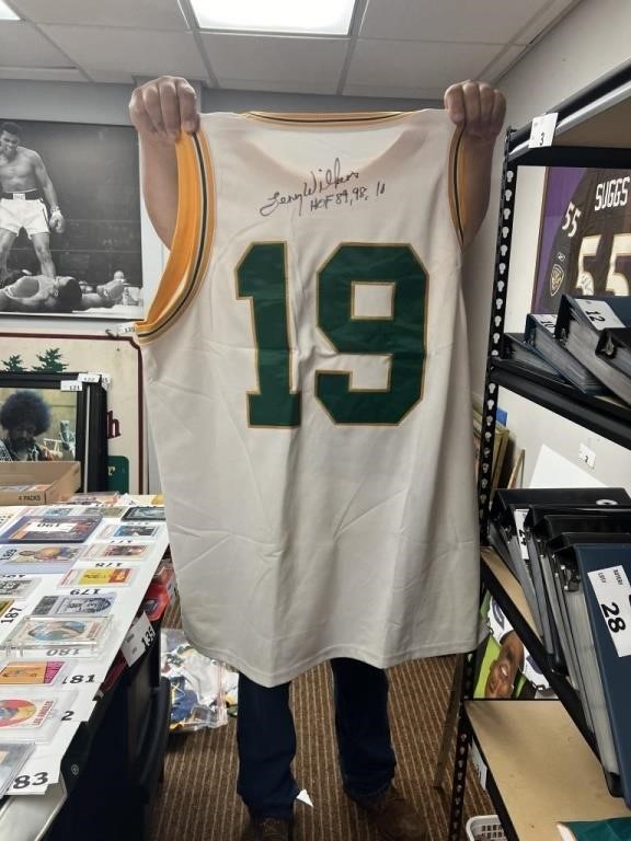 SIGNED LENNY WILKENS JERSEY SONICS