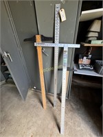 3- T squares and 60" metal measuring stick