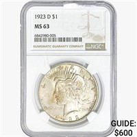1923-D Silver Peace Dollar NGC MS63