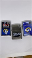 Group of (3) Zippo lighters, NEVER LIT
