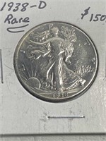 1938-D Walker 50 Cent Rare Date