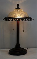 Art Nouveau Deco Double Table Lamp