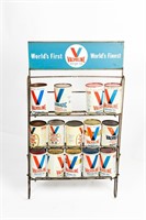 WORLD'S FINEST VALVOLINE MOTOR OIL CAN RACK/ CANS