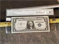 1957 -  $1 silver certificate GEM 67