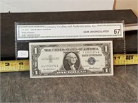 1957 -  $1 silver certificate GEM 67