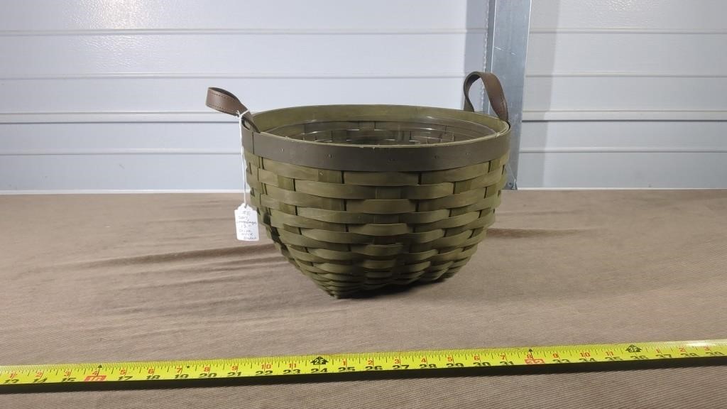 2007 LONGABERGER 12" OLIVE WORK BASKET