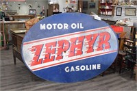 Large Double Sided Zephyr Motor Oil Sign