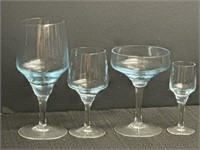 Azure Blue Coup Glasses, Champagne, Martini