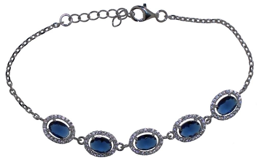 Beautiful Blue & White Sapphire Bracelet