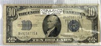 1934 D Washington DC Blue Seal 10 Dollar