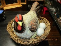 Porcelain Hen & Eggs on Nest