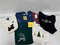 NWT Ladies Shirts Christmas Holiday Bling