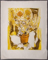 F. Worthley Floral Still Life Etching in Colors