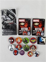 Marvel, DC, and More Comic Lapel Buttons Pins