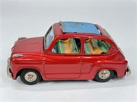 VINTAGE JAPAN BANDAI 7" TIN FRICTION FIAT 600