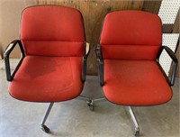 Pair of Vintage H.D. Metal & Fabric Office Chairs