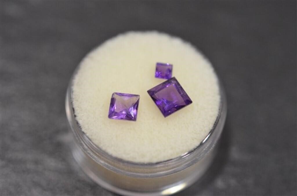1.75 Ct. Square Cut Amethyst Gemstones