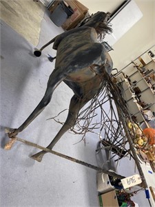 Rearing Metal Horse Sculpture As Is