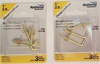 NEW- Qty.6- 1"(2.5c SHOULDER HOOKS-National H/Ware