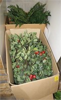 Two Boxes of Artificial Ferns and Crab Apple