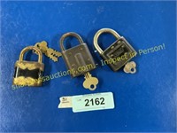 Vintage padlocks with keys