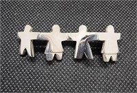 Sterling Silver Paper People Chain Brooch