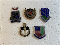 Lot of 5 Vintage ROTC Military Metal Pins