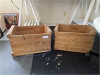 (2) Wooden Organizing Crates