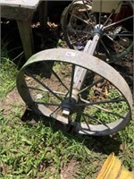 Vintage Iron Wheel & Axle Set (30" Dia x 37" Wide)