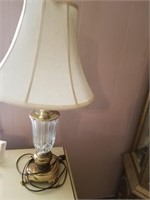 GLASS AND BRASS TABLE LAMP