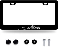 Waves License Plate Frame Ocean Wave Mountains Lic