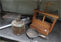 Antique Items including Popcorn Popper, Washing