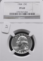 1964 NGC PF69 WASHINGTON QUARTER