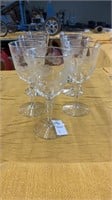 Etched Wine Glasses - Set of 7